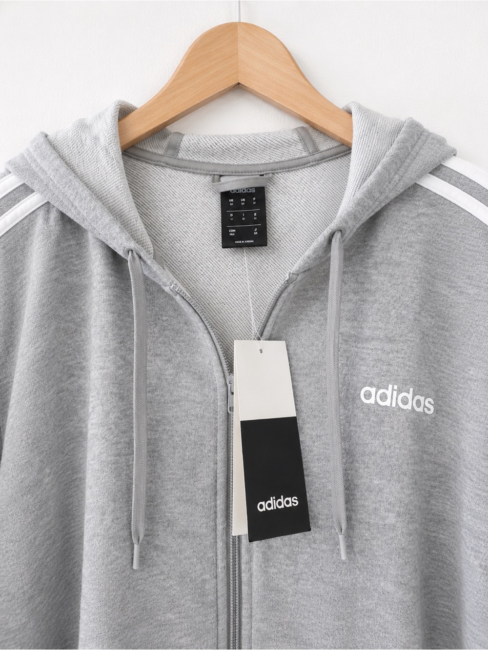 NWT Adidas Men's Essentials 3-Stripes French Terry Full-Zip Hoodie SZ M - Picture 4 of 8